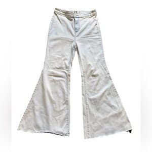 We The Free Flare Wide Leg Jeans High Rise Womens Size 29 Stretch Light Wash